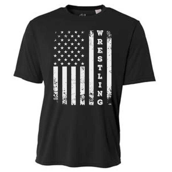 Wrestling Vintage American Flag USA Quote Wrestler Wrestle  Cooling Performance Crew T-Shirt