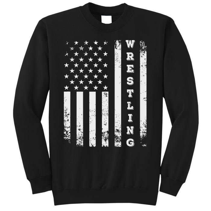 Wrestling Vintage American Flag USA Quote Wrestler Wrestle  Sweatshirt