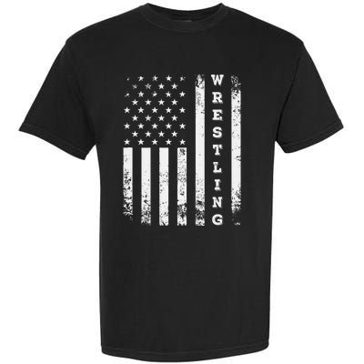 Wrestling Vintage American Flag Usa Quote Wrestler Wrestle Garment-Dyed Heavyweight T-Shirt