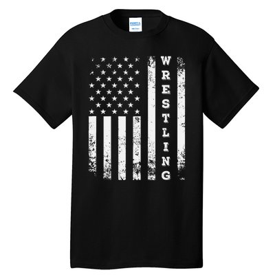 Wrestling Vintage American Flag Usa Quote Wrestler Wrestle Tall T-Shirt