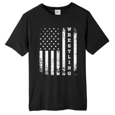 Wrestling Vintage American Flag Usa Quote Wrestler Wrestle Tall Fusion ChromaSoft Performance T-Shirt