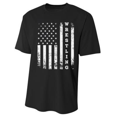 Wrestling Vintage American Flag Usa Quote Wrestler Wrestle Performance Sprint T-Shirt