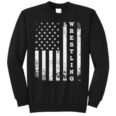 Wrestling Vintage American Flag Usa Quote Wrestler Wrestle Tall Sweatshirt