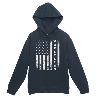 Wrestling Vintage American Flag Usa Quote Wrestler Wrestle Urban Pullover Hoodie