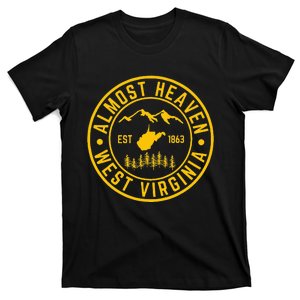 West Virginia Almost Heaven State Map WV Home Mountains 304 T-Shirt