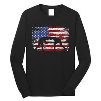 Wrestling Vintage American Flag Long Sleeve Shirt