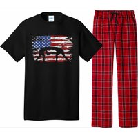 Wrestling Vintage American Flag Pajama Set