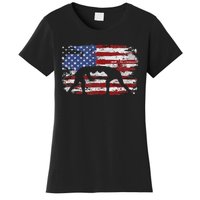 Wrestling Vintage American Flag Women's T-Shirt