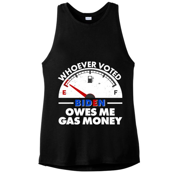Whoever Voted Biden Owes Me Gas Money Ladies PosiCharge Tri-Blend Wicking Tank