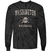 Washington Vintage Baseball Throwback Retro Design Tie-Dye Long Sleeve Shirt