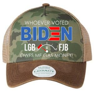 Whoever Voted Biden Owes Me Gas Money Funny LGBFJB Legacy Tie Dye Trucker Hat