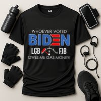 Whoever Voted Biden Owes Me Gas Money Funny LGBFJB Cooling Performance Crew T-Shirt