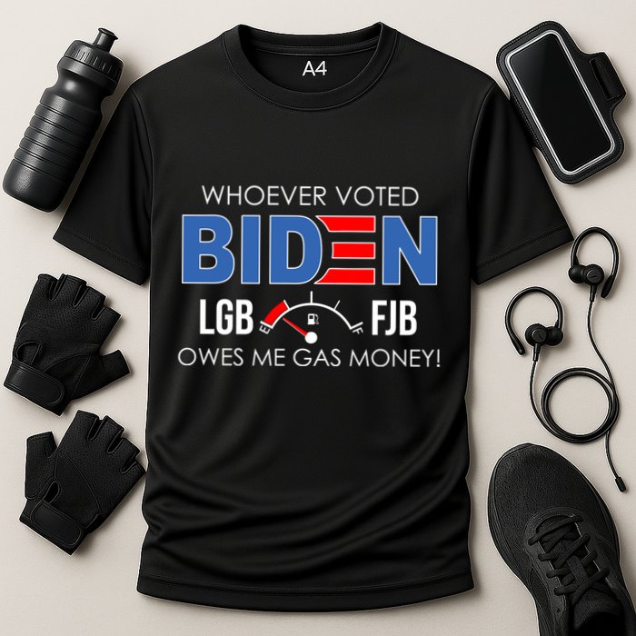 Whoever Voted Biden Owes Me Gas Money Funny LGBFJB Cooling Performance Crew T-Shirt