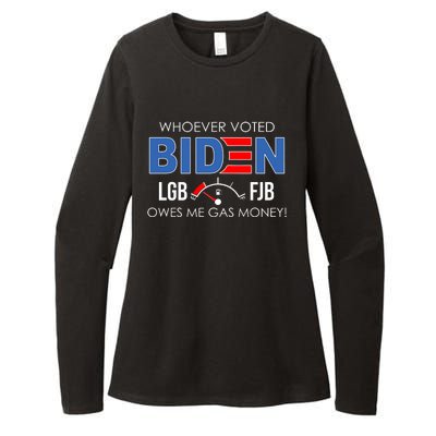 Whoever Voted Biden Owes Me Gas Money Funny LGBFJB Womens CVC Long Sleeve Shirt