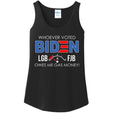 Whoever Voted Biden Owes Me Gas Money Funny LGBFJB Ladies Essential Tank