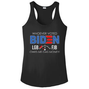 Whoever Voted Biden Owes Me Gas Money Funny LGBFJB Ladies PosiCharge Competitor Racerback Tank