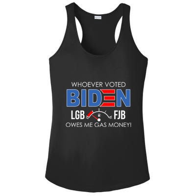 Whoever Voted Biden Owes Me Gas Money Funny LGBFJB Ladies PosiCharge Competitor Racerback Tank