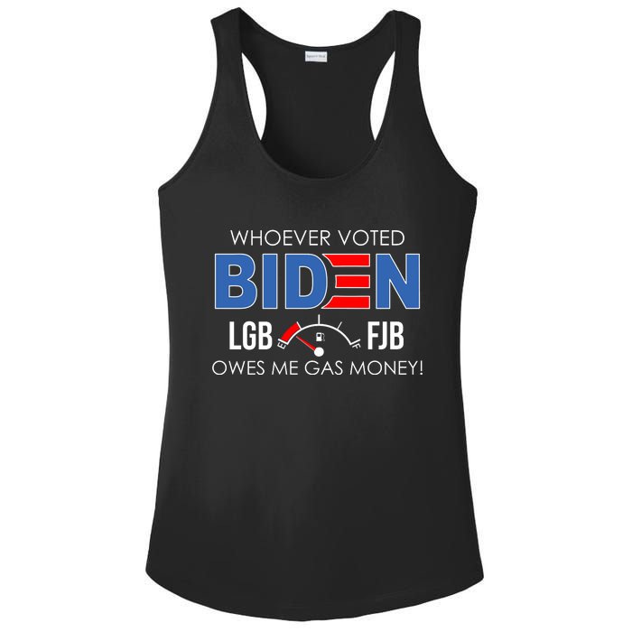 Whoever Voted Biden Owes Me Gas Money Funny LGBFJB Ladies PosiCharge Competitor Racerback Tank