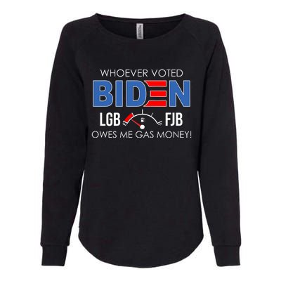 Whoever Voted Biden Owes Me Gas Money Funny LGBFJB Womens California Wash Sweatshirt