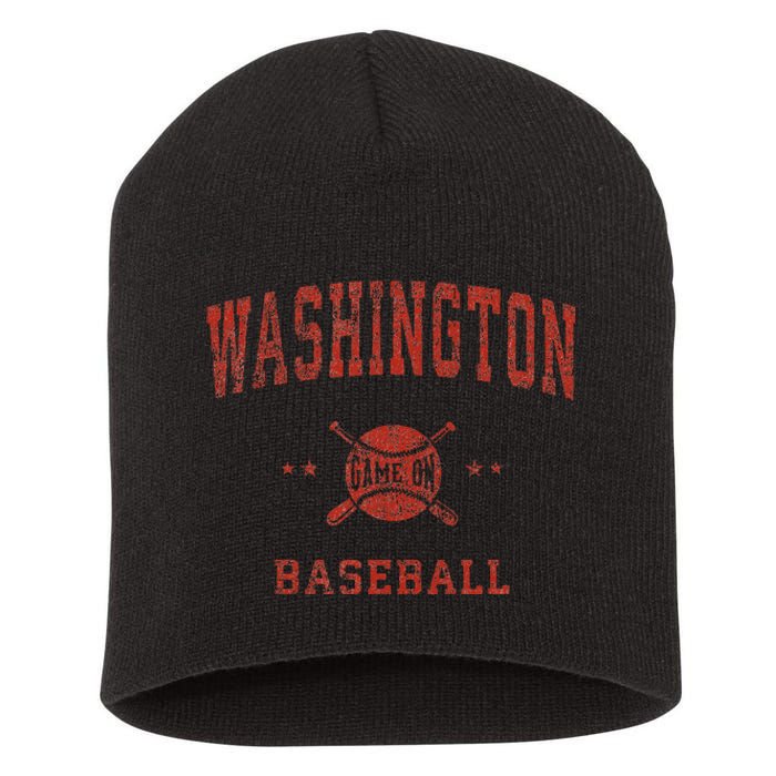 Washington Vintage Baseball Throwback Short Acrylic Beanie