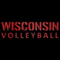 Wisconsin Volleyball Block Style VIntage Distressed Bucket Hat