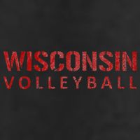 Wisconsin Volleyball Block Style VIntage Distressed Beanie