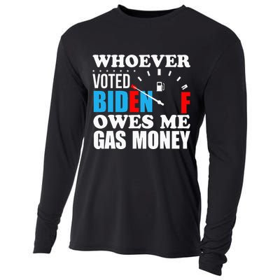 Whoever voted biden owes me gas money Cooling Performance Long Sleeve Crew