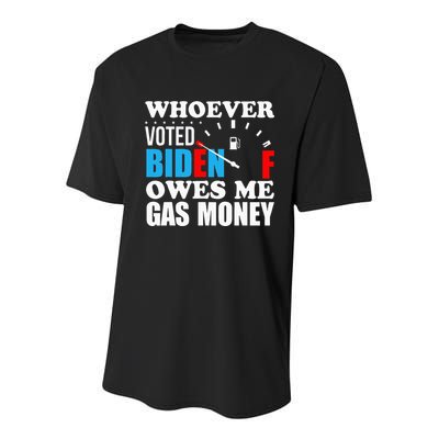 Whoever voted biden owes me gas money Youth Performance Sprint T-Shirt