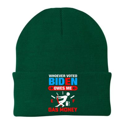 Whoever Voted Biden Owes Me Gas Money Knit Cap Winter Beanie