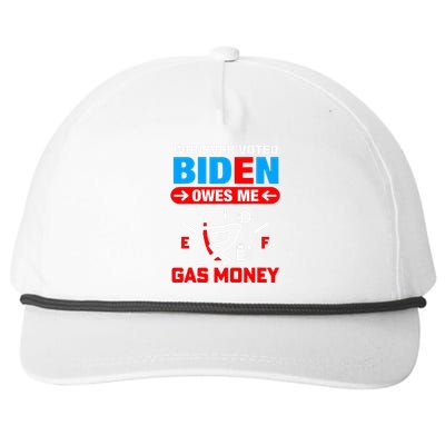 Whoever Voted Biden Owes Me Gas Money Snapback Five-Panel Rope Hat