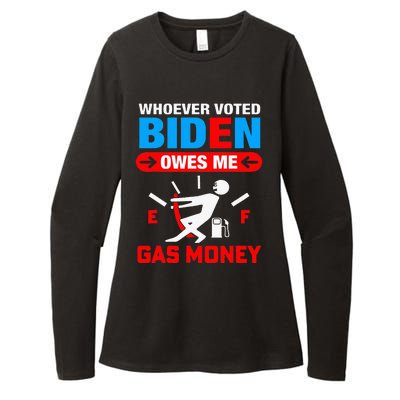 Whoever Voted Biden Owes Me Gas Money Womens CVC Long Sleeve Shirt