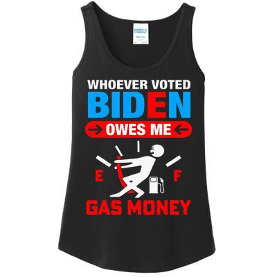 Whoever Voted Biden Owes Me Gas Money Ladies Essential Tank