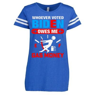 Whoever Voted Biden Owes Me Gas Money Enza Ladies Jersey Football T-Shirt