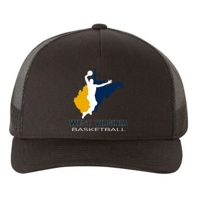 West Virginia Basketball Souvenir State Silhouette Art Gift Yupoong Adult 5-Panel Trucker Hat