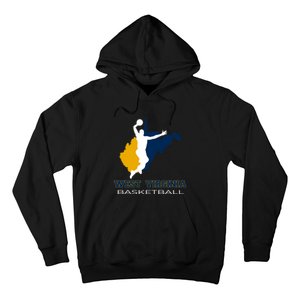 West Virginia Basketball Souvenir State Silhouette Art Gift Hoodie