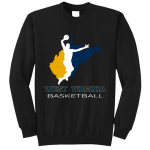 West Virginia Basketball Souvenir State Silhouette Art Gift Sweatshirt