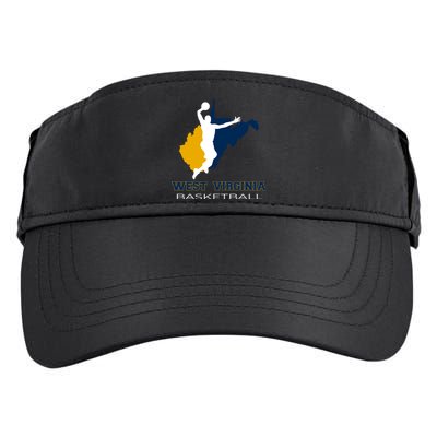 West Virginia Basketball Souvenir State Silhouette Art Gift Adult Drive Performance Visor