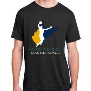 West Virginia Basketball Souvenir State Silhouette Art Gift Adult ChromaSoft Performance T-Shirt