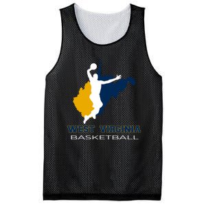 West Virginia Basketball Souvenir State Silhouette Art Gift Mesh Reversible Basketball Jersey Tank