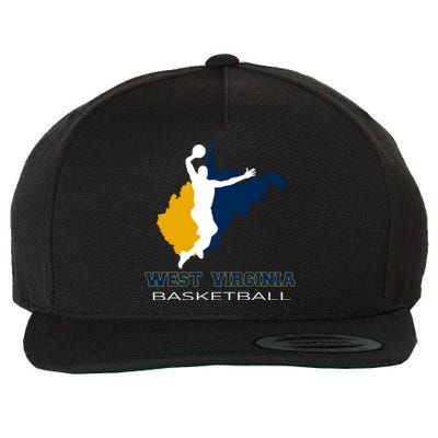 West Virginia Basketball Souvenir State Silhouette Art Gift Wool Snapback Cap