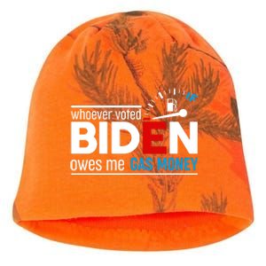 Whoever Voted Biden Owes Me Gas Money Kati - Camo Knit Beanie