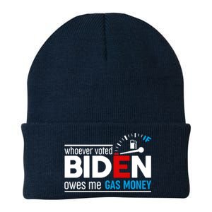 Whoever Voted Biden Owes Me Gas Money Knit Cap Winter Beanie