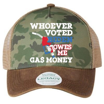 Whoever Voted Biden Owes Me Gas Money Legacy Tie Dye Trucker Hat