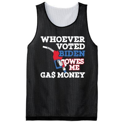 Whoever Voted Biden Owes Me Gas Money Mesh Reversible Basketball Jersey Tank