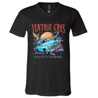 WeasleyS Vintage Cars Known To Fly Occasionally Quote V-Neck T-Shirt