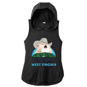 West Virginia Cowboy Cat Singing Meme Meowdy Ladies PosiCharge Tri-Blend Wicking Draft Hoodie Tank