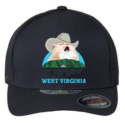 West Virginia Cowboy Cat Singing Meme Meowdy Flexfit Unipanel Trucker Cap