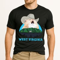 West Virginia Cowboy Cat Singing Meme Meowdy Cooling Performance Crew T-Shirt