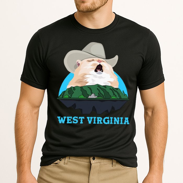West Virginia Cowboy Cat Singing Meme Meowdy Cooling Performance Crew T-Shirt