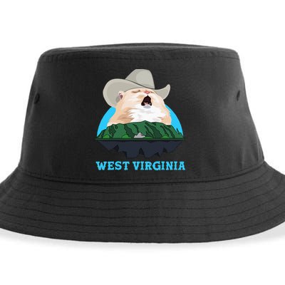 West Virginia Cowboy Cat Singing Meme Meowdy Sustainable Bucket Hat